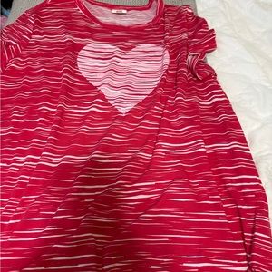 LuLaRoe Red and White Heart Tee